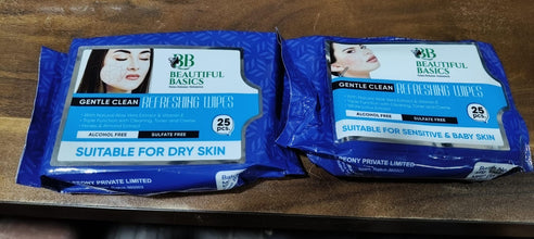 Beautiful Basics Dry & Sensitive Skin Face Wipes (2 Pkts x 50 Pcs Wipes)