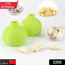 Manual garlic peeler with silicone material.