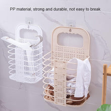 Wall-mounted laundry basket for clothes storage in bathroom