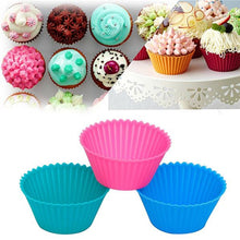 Silicone mould for cupcakes, non-stick surface.