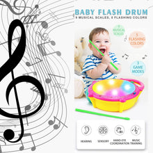 Interactive baby drum toy with lights