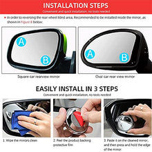 360DEGREE BLIND SPOT ROUND WIDE ANGLE ADJUSTABLE CONVEX REAR VIEW MIRROR - PACK OF 2