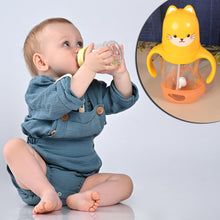 Glass Baby Feeding Bottle With Handles  Straw (300 Ml  1 Pc)