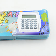 4257 Double Sided Magnetic Geometry Box Pencil Box With Calculator For Boys Art Plastic Pencil Box  For Girls And Boys