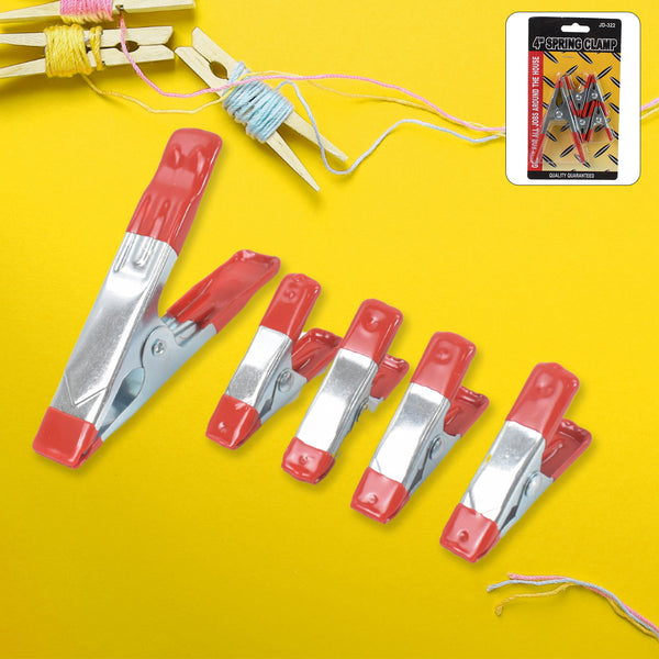 Metal Spring Clamps Heavy Duty Spring Metal Clips Clamp  (5 Pcs Set)
