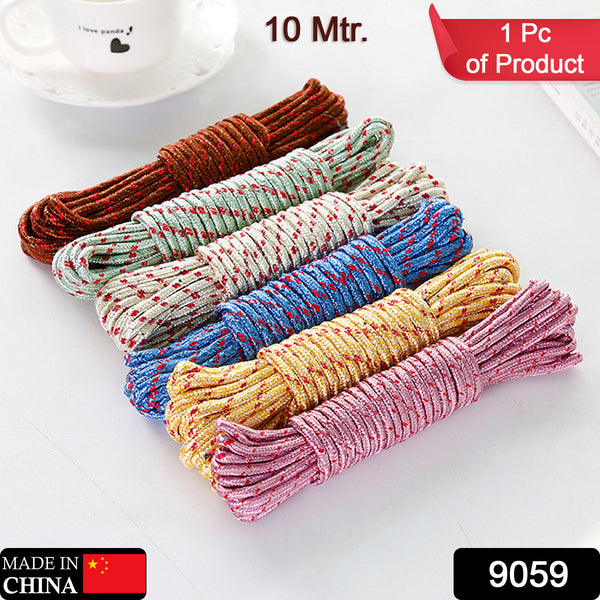 9059 10 Meter Heavy Duty Laundry Drying Clothesline Rope Portable Travel Nylon Cord Sturdy Clothes Line For Outdoor Camping Indoor Crafting Art Projects